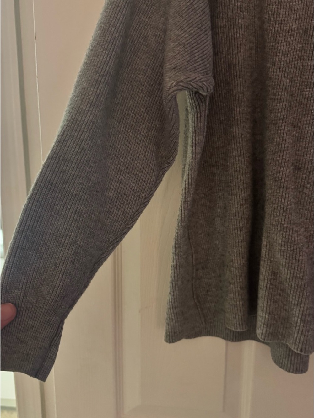 Free People Gray Ribbed Cowl Neck Sweater - Picture 5 of 6